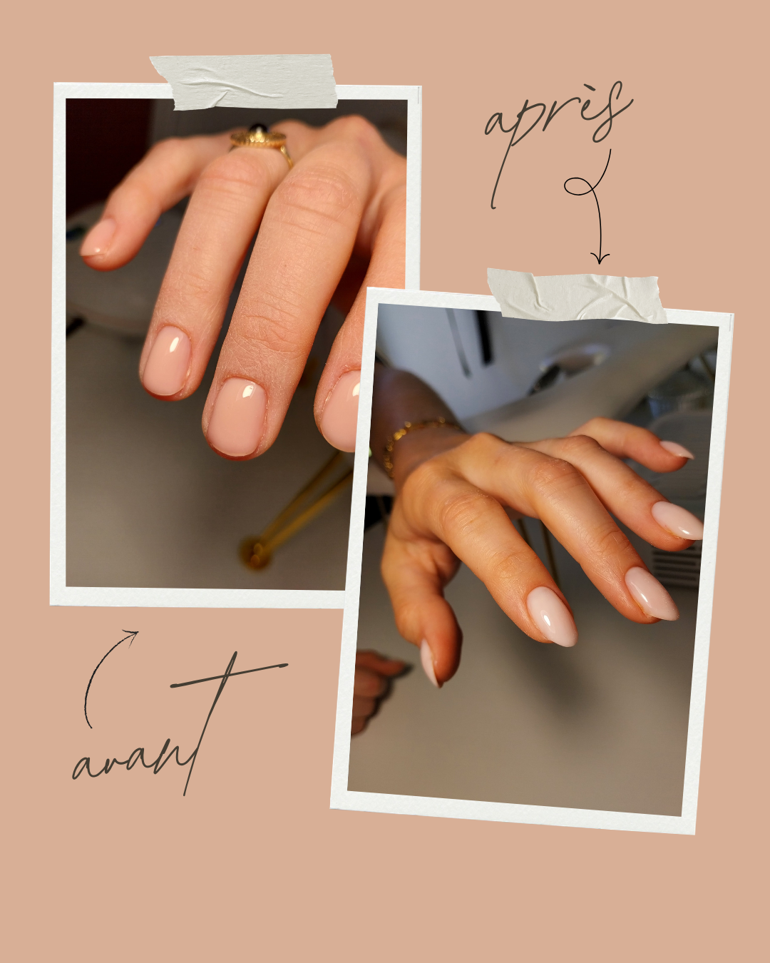 Post Instagram Avant Après Cosmétique Beauté Collage Photo Beige Minimaliste